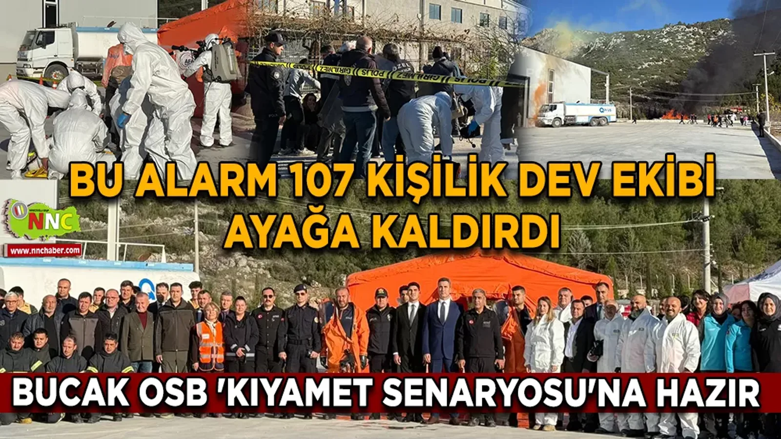 Bucak OSB'de Büyük Tatbikat Yangın ve KBRN Riskine Karşı Kurumlar Tek Yumruk