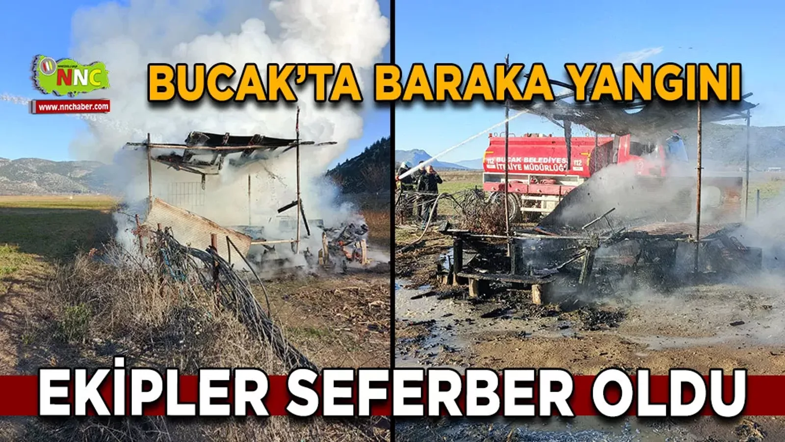 Bucak’ta baraka yangını Ekipler müdahalesi ile söndürüldü
