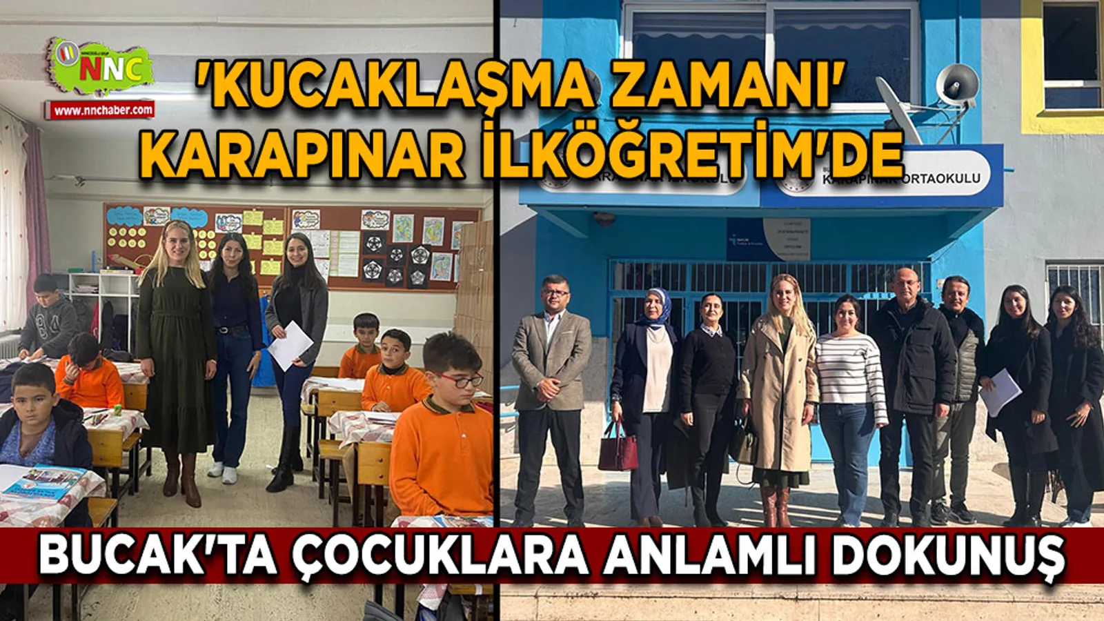 Bucak'ta çocuklara anlamlı dokunuş 'Kucaklaşma Zamanı' Karapınar İlköğretim'de
